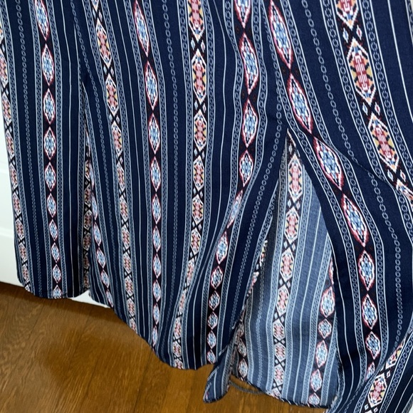 LULU’S NAVY BLUE PRINT HALTER MAXI DRESS - Picture 7 of 15